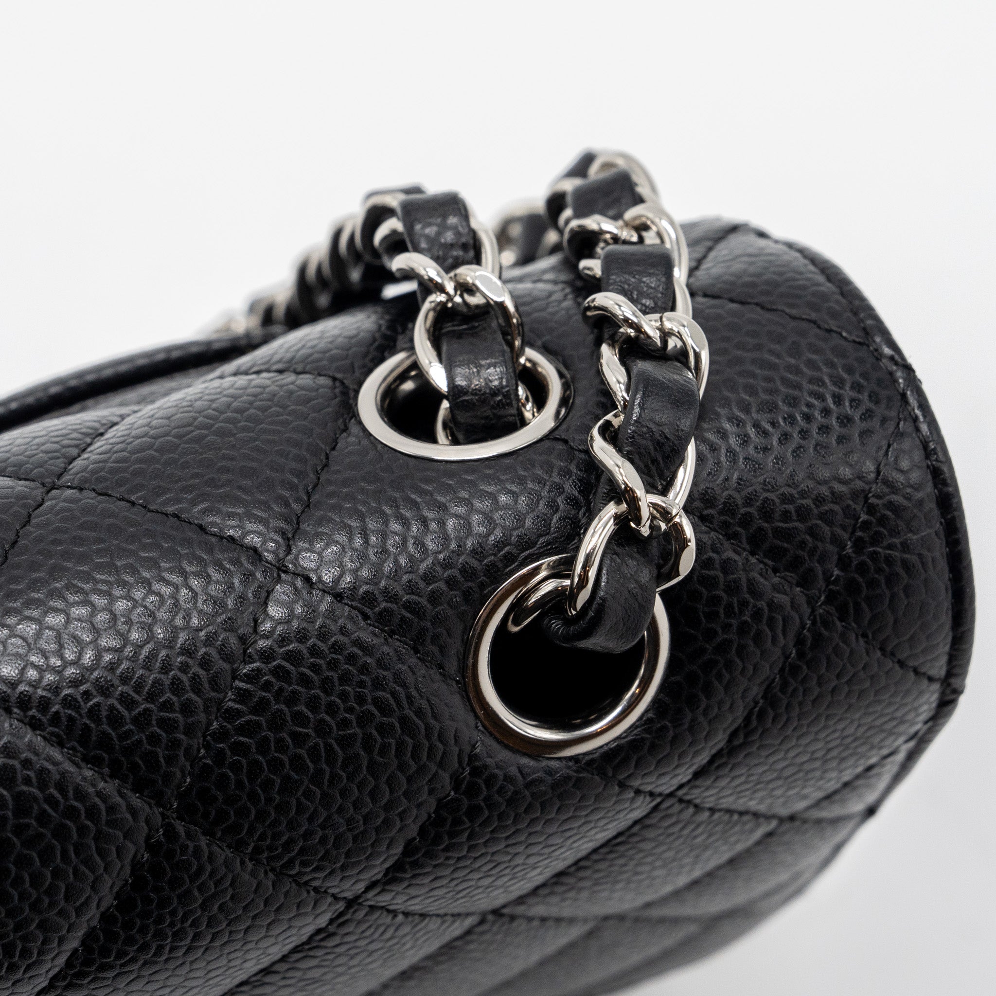 CHANEL MEDIUM CLASSIC DOUBLE FLAP BAG CAVIAR BLACK SHW