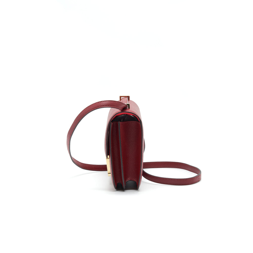 HERMES MINI CONSTANCE BAG ROUGE GRENADE EPSOM LEATHER