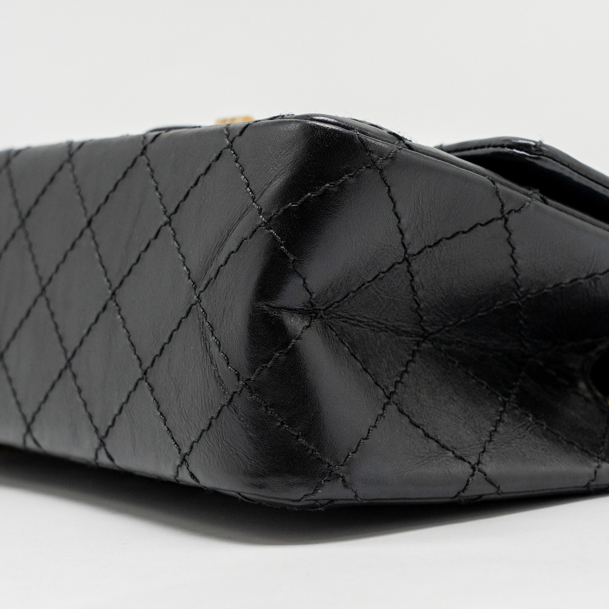 CHANEL MINI 2.55 REISSUE AGED CALFSKIN BLACK GHW
