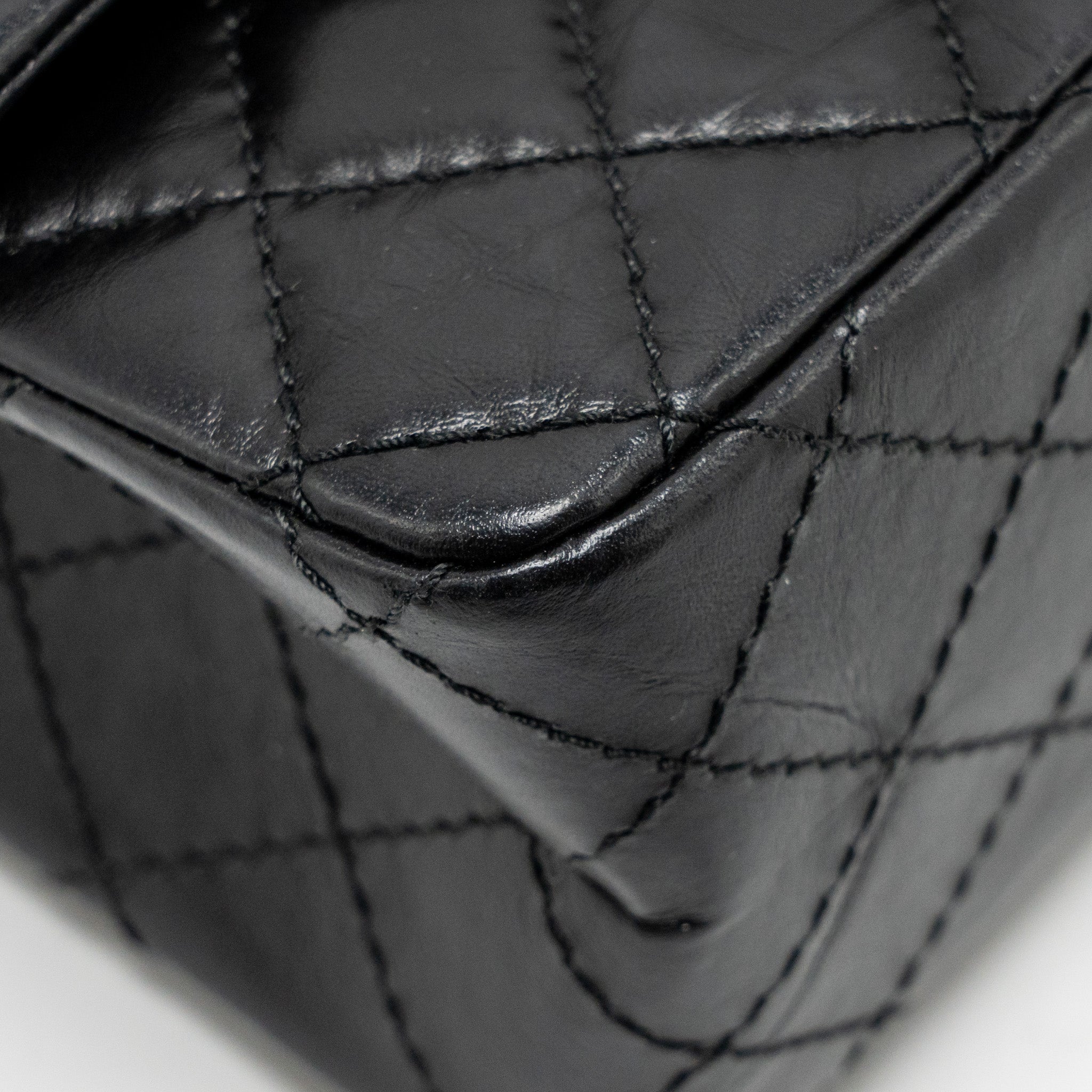 CHANEL MINI 2.55 REISSUE AGED CALFSKIN BLACK GHW