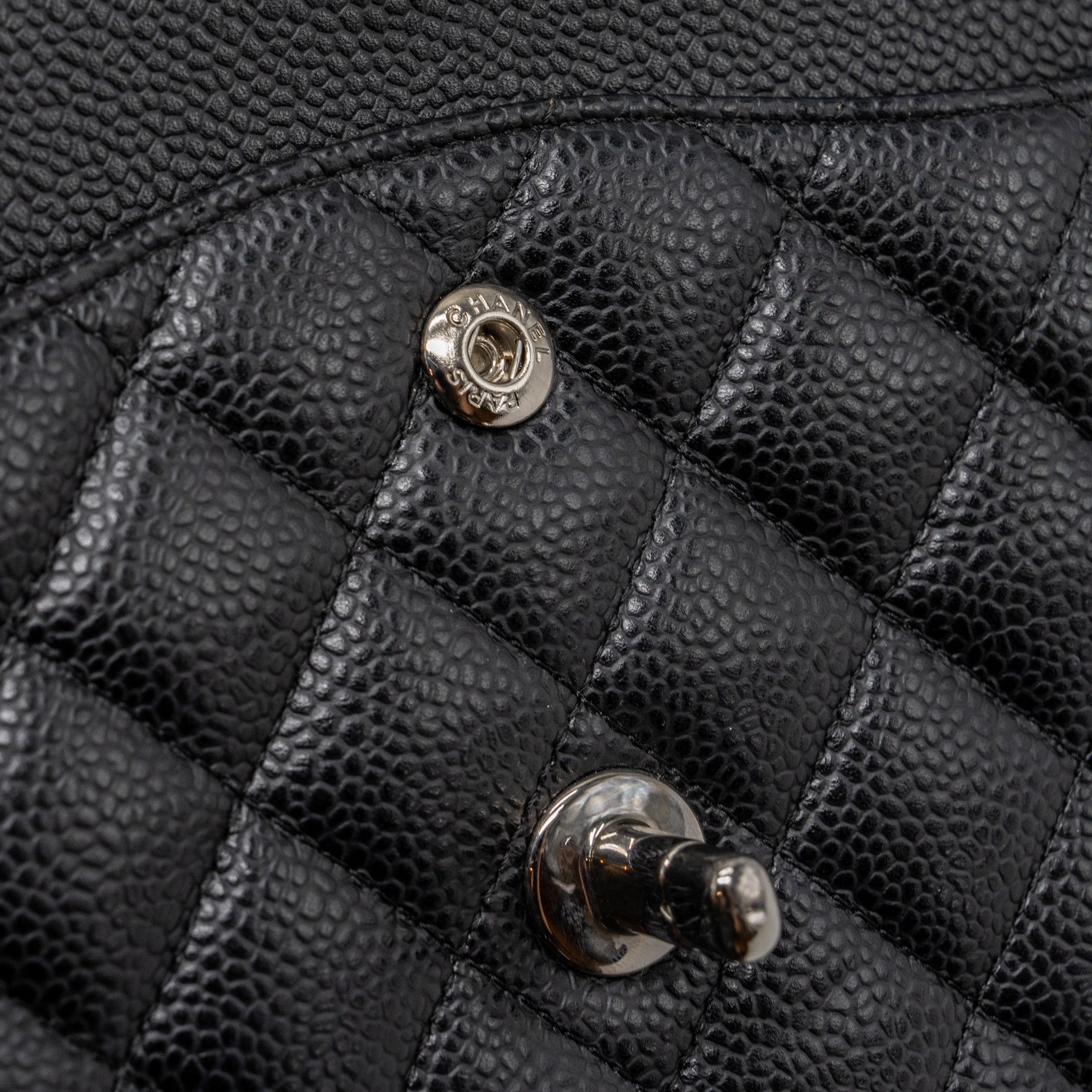 CHANEL MEDIUM CLASSIC DOUBLE FLAP BAG CAVIAR BLACK SHW