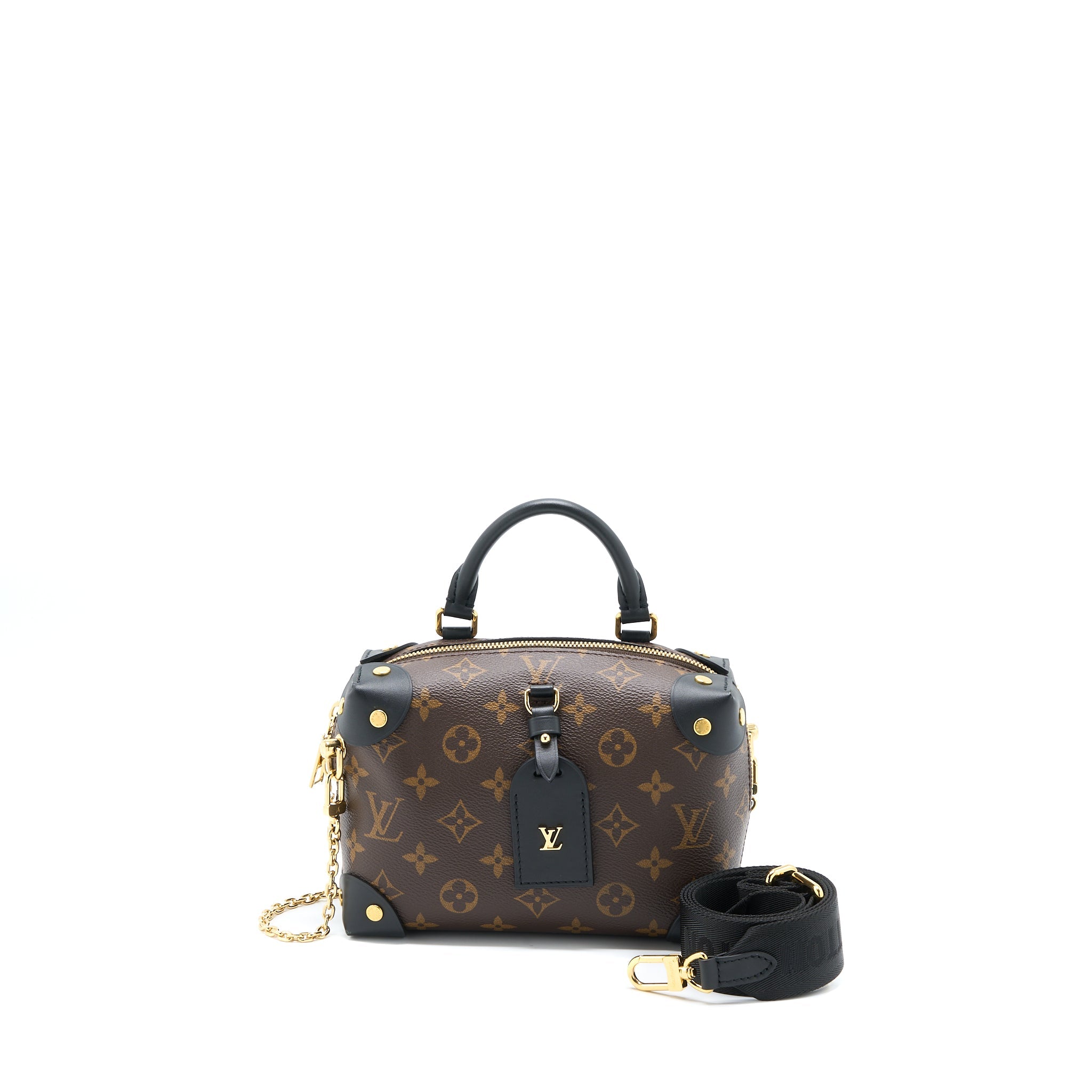 LOUIS VUITTON PETITE MALLE SOUPLE BAG MONOGRAM CANVAS/BLACK GHW