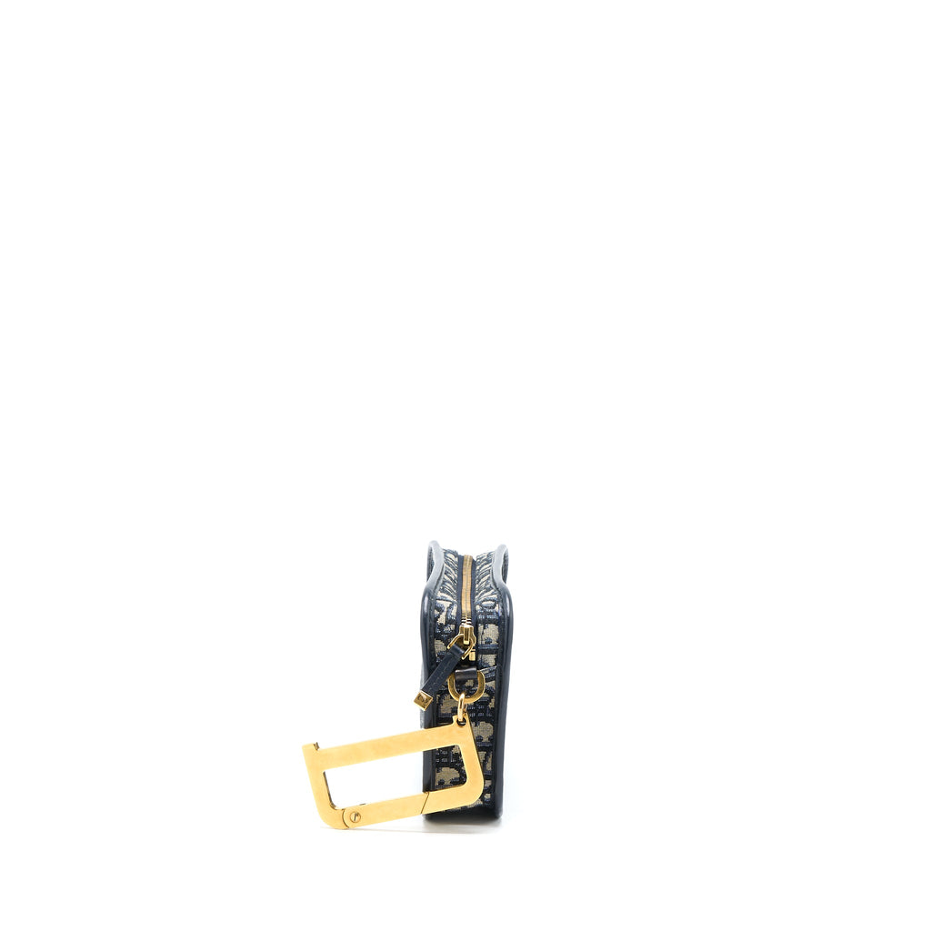 DIOR DIORQUAKE POUCH BLUE OBLIQUE CANVAS WITH AN EXTRA STRAP