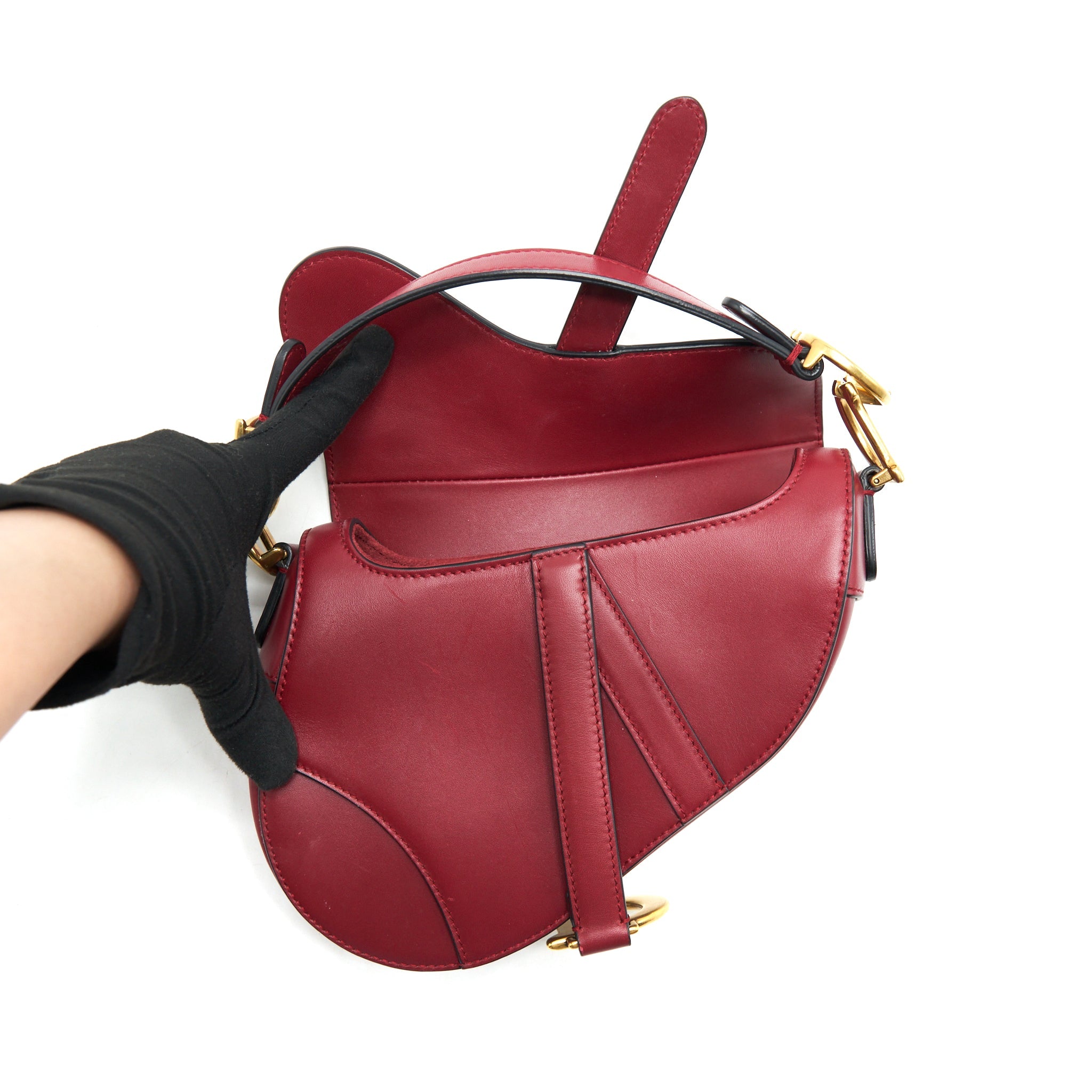 DIOR MINI DIOR SADDLE BAG RED GHW