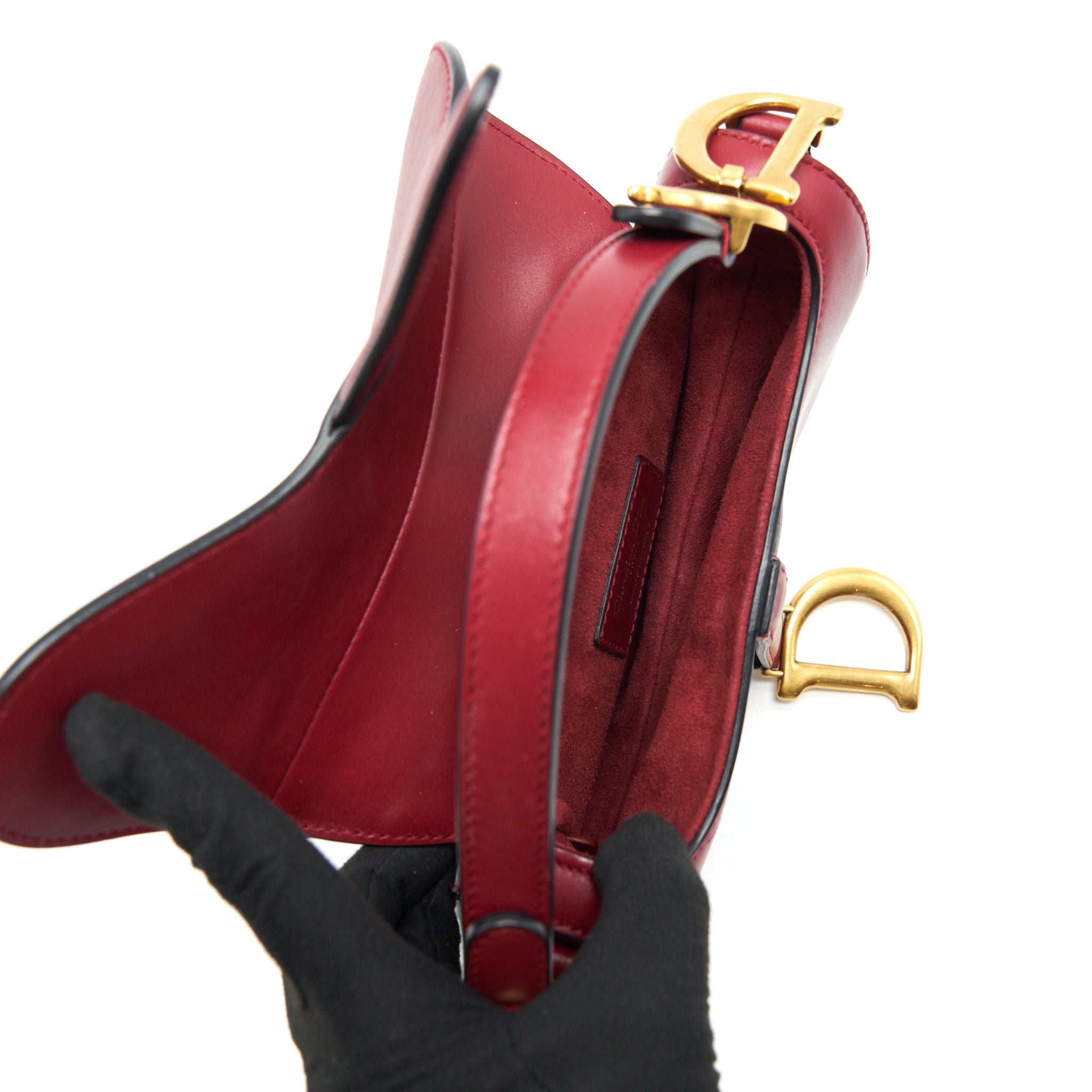 DIOR MINI DIOR SADDLE BAG RED GHW