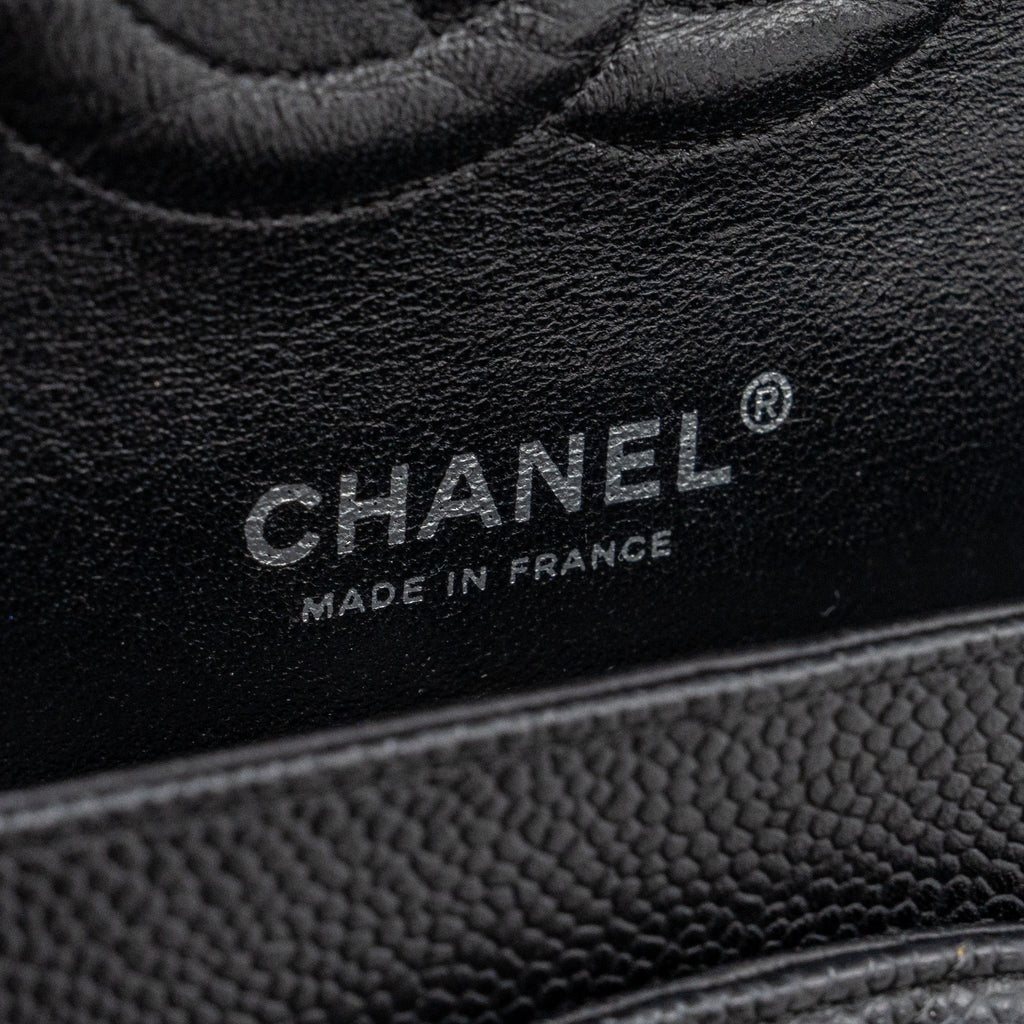 CHANEL MEDIUM CLASSIC DOUBLE FLAP BAG CAVIAR BLACK SHW