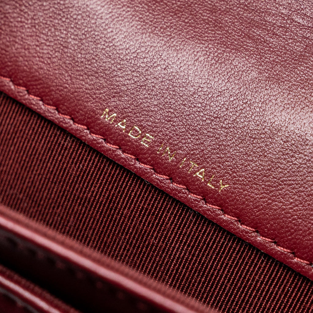CHANEL CLASSIC FLAP CARD HOLDER LAMBSKIN BURGUNDY GHW