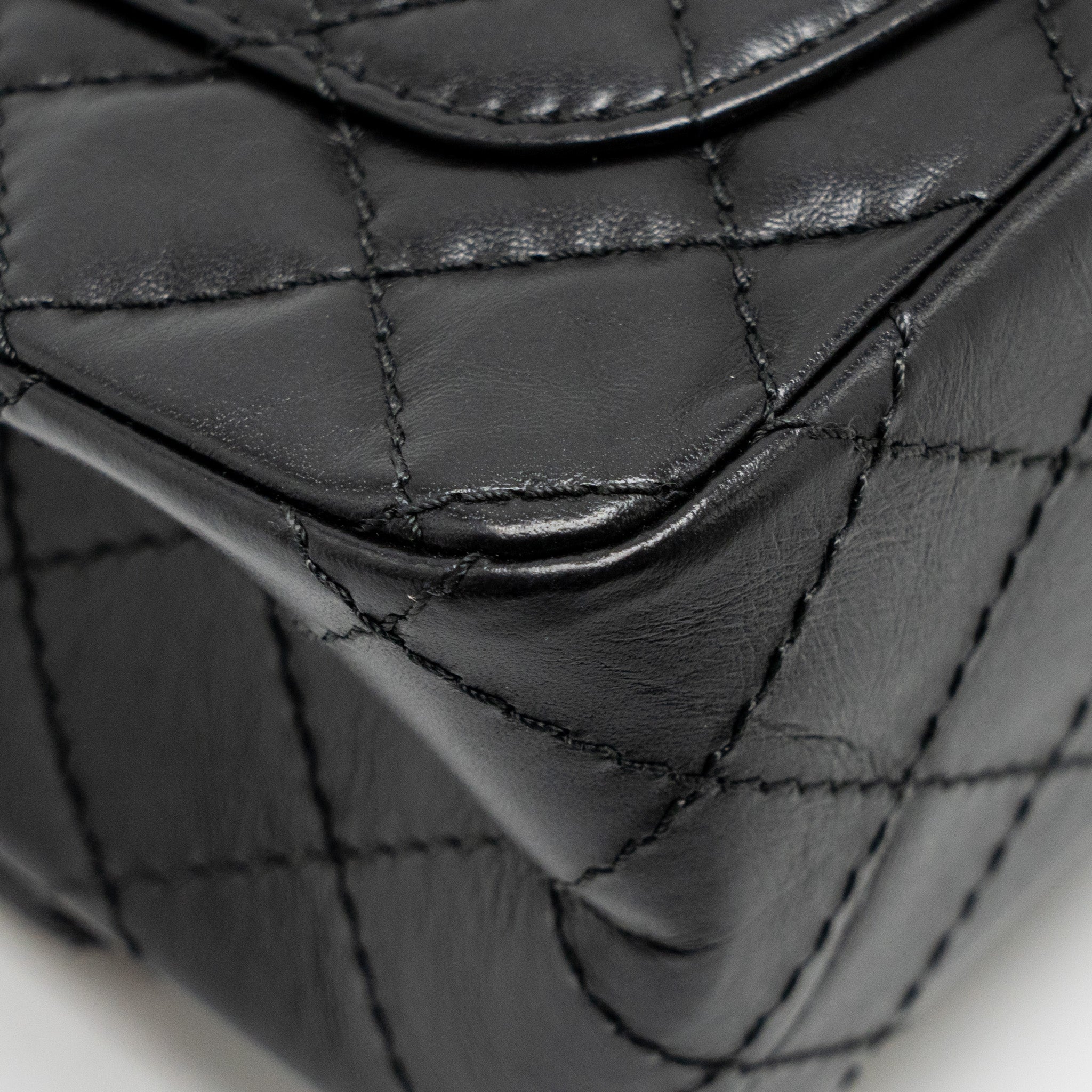 CHANEL MINI 2.55 REISSUE AGED CALFSKIN BLACK GHW