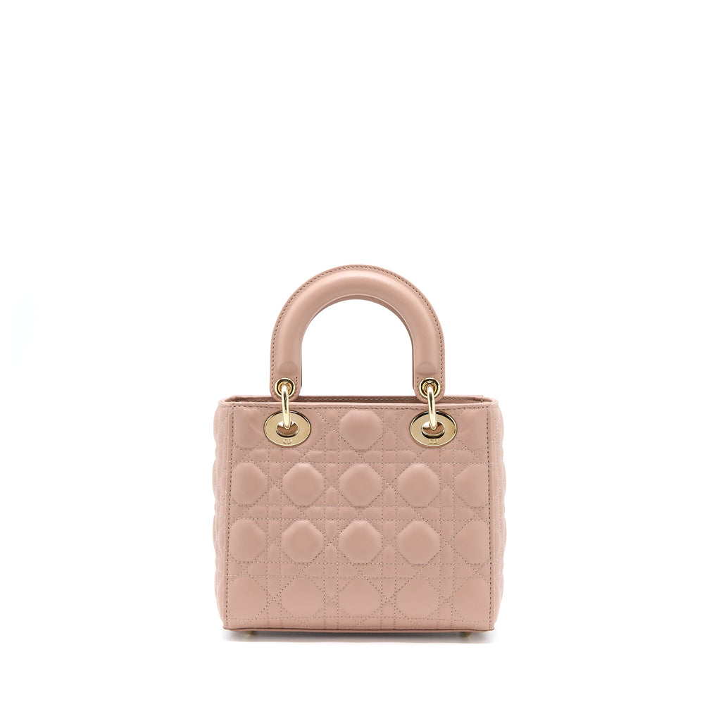 DIOR SMALL LADY DIOR LAMBSKIN LIGHT PINK LGHW