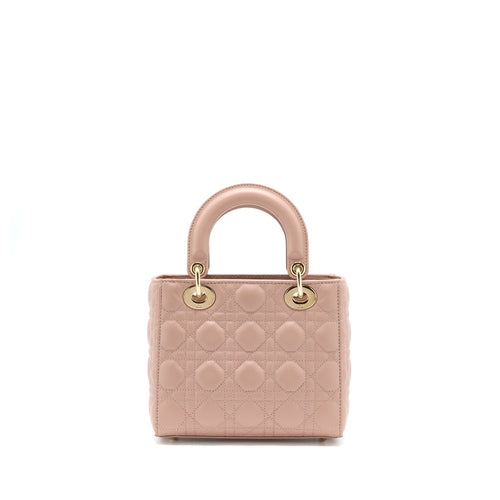DIOR SMALL LADY DIOR LAMBSKIN LIGHT PINK LGHW