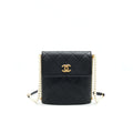 CHANEL SMALL HOBO BAG WITH PEARLS BLACK CALFSKIN GHW