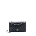 CHANEL MEDIUM CLASSIC DOUBLE FLAP BAG LAMBSKIN BLACK SHW