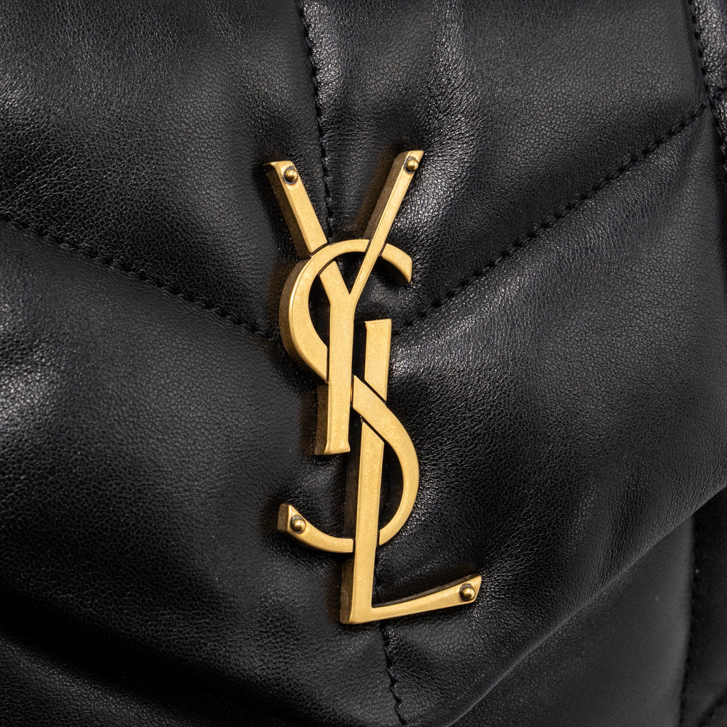SAINT LAURENT/YSL SMALL PUFFER QUILTED NAPPA BLACK GHW