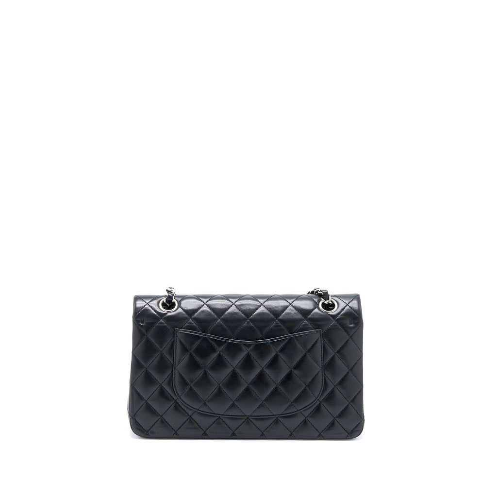 CHANEL MEDIUM CLASSIC DOUBLE FLAP BAG LAMBSKIN BLACK SHW