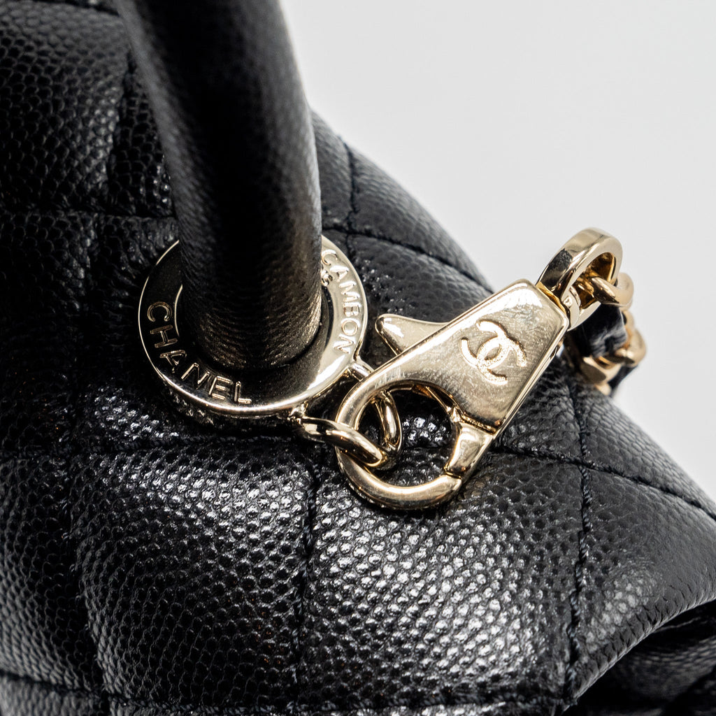 CHANEL SMALL COCO HANDLE CAVIAR BLACK LGHW