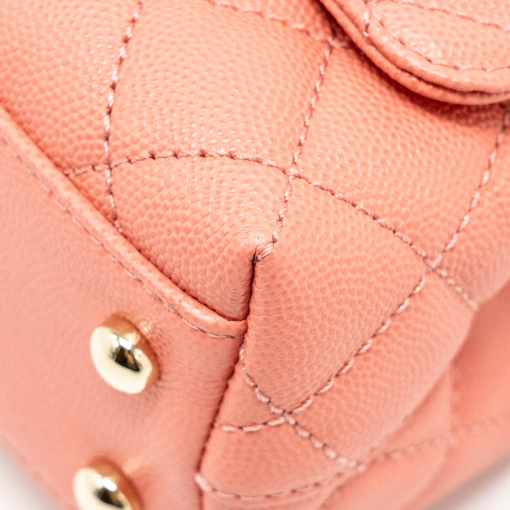 CHANEL MINI COCO HANDLE CAVIAR PINK LGHW (MICROCHIP)