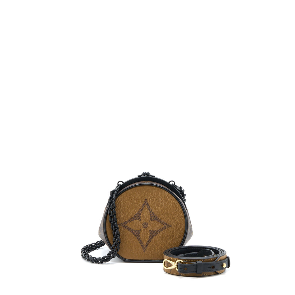 LOUIS VUITTON BOURSICOT CHAIN BAG REVERSE MONOGRAM CANVAS WITH EXTRA LV STRAP