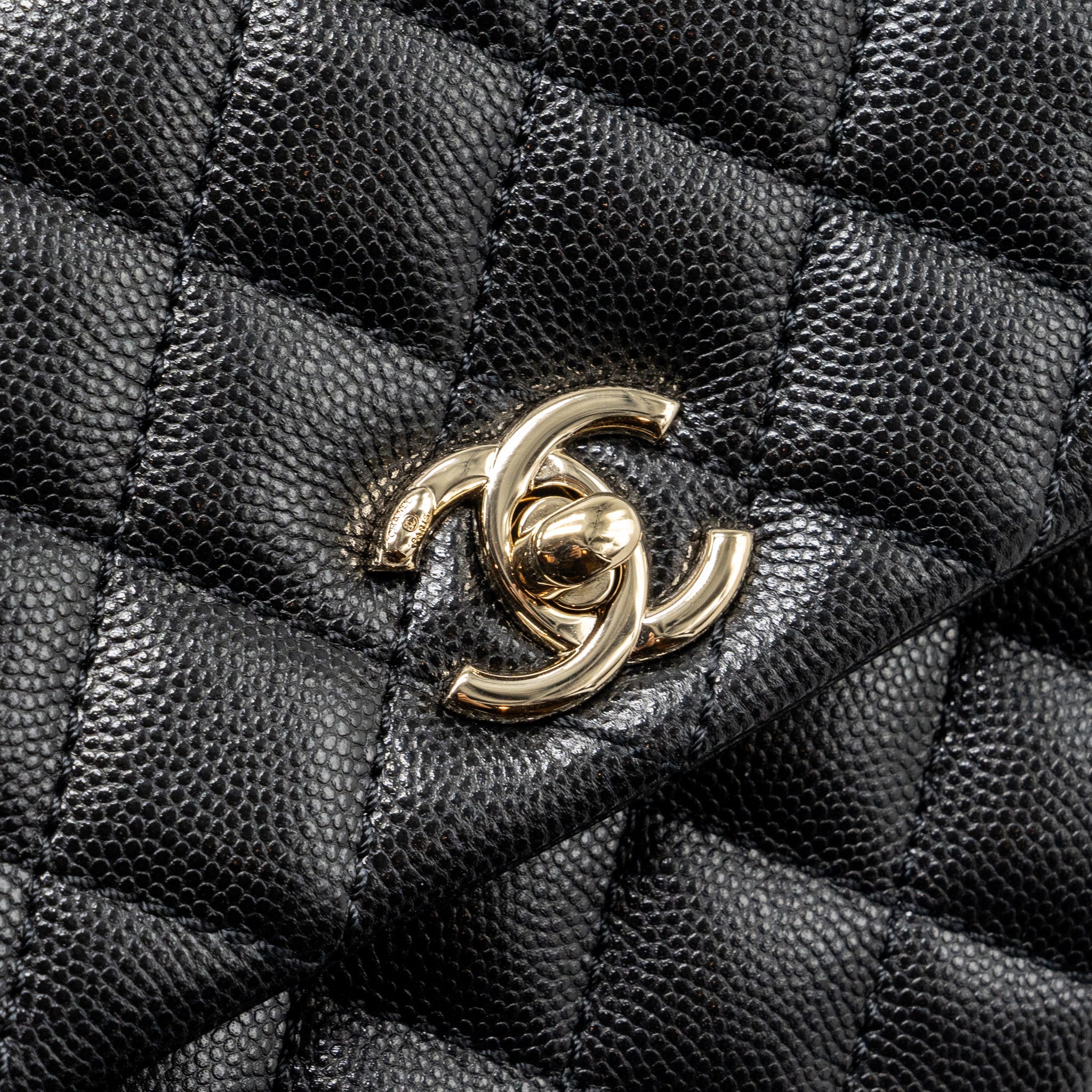 CHANEL SMALL COCO HANDLE CAVIAR BLACK LGHW