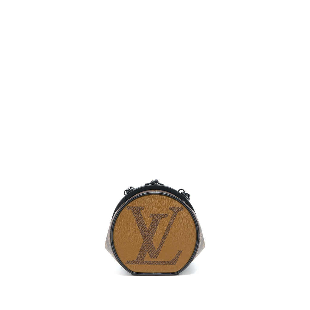 LOUIS VUITTON BOURSICOT CHAIN BAG REVERSE MONOGRAM CANVAS WITH EXTRA LV STRAP