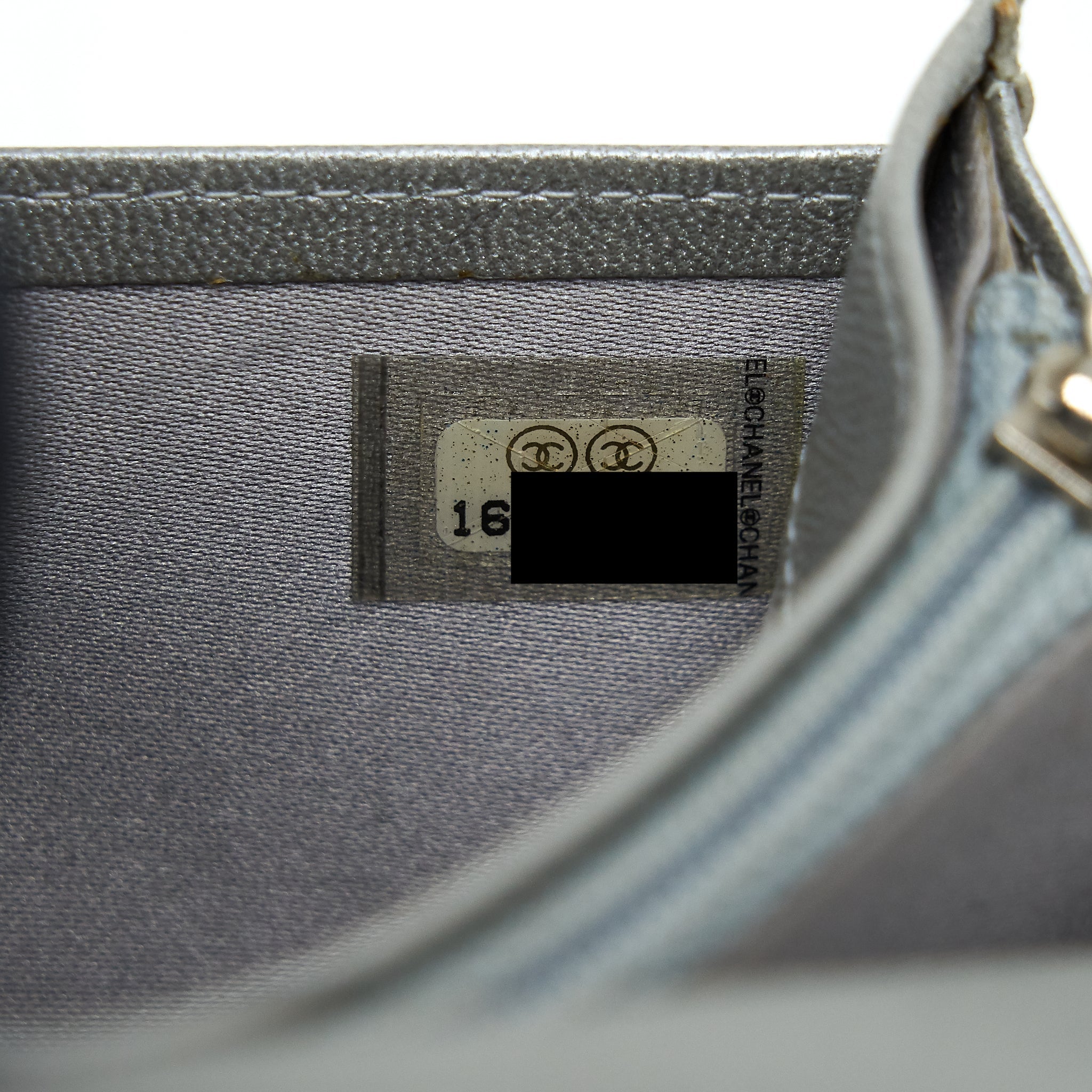 CHANEL CAMELLIA FOLD LONG WALLET LAMBSKIN BLACK / SILVER SHW