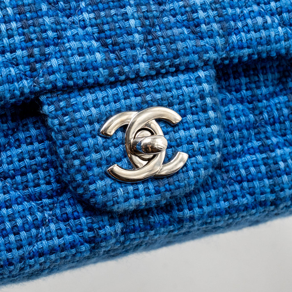 CHANEL MINI RECTANGULAR TWEED BLUE SHW