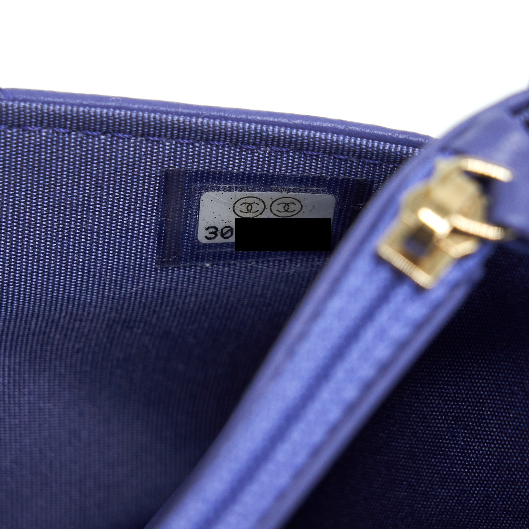 CHANEL 19 WALLET ON CHAIN LAMBSKIN PURPLE WITH GOLD/SILVER HARDWARE