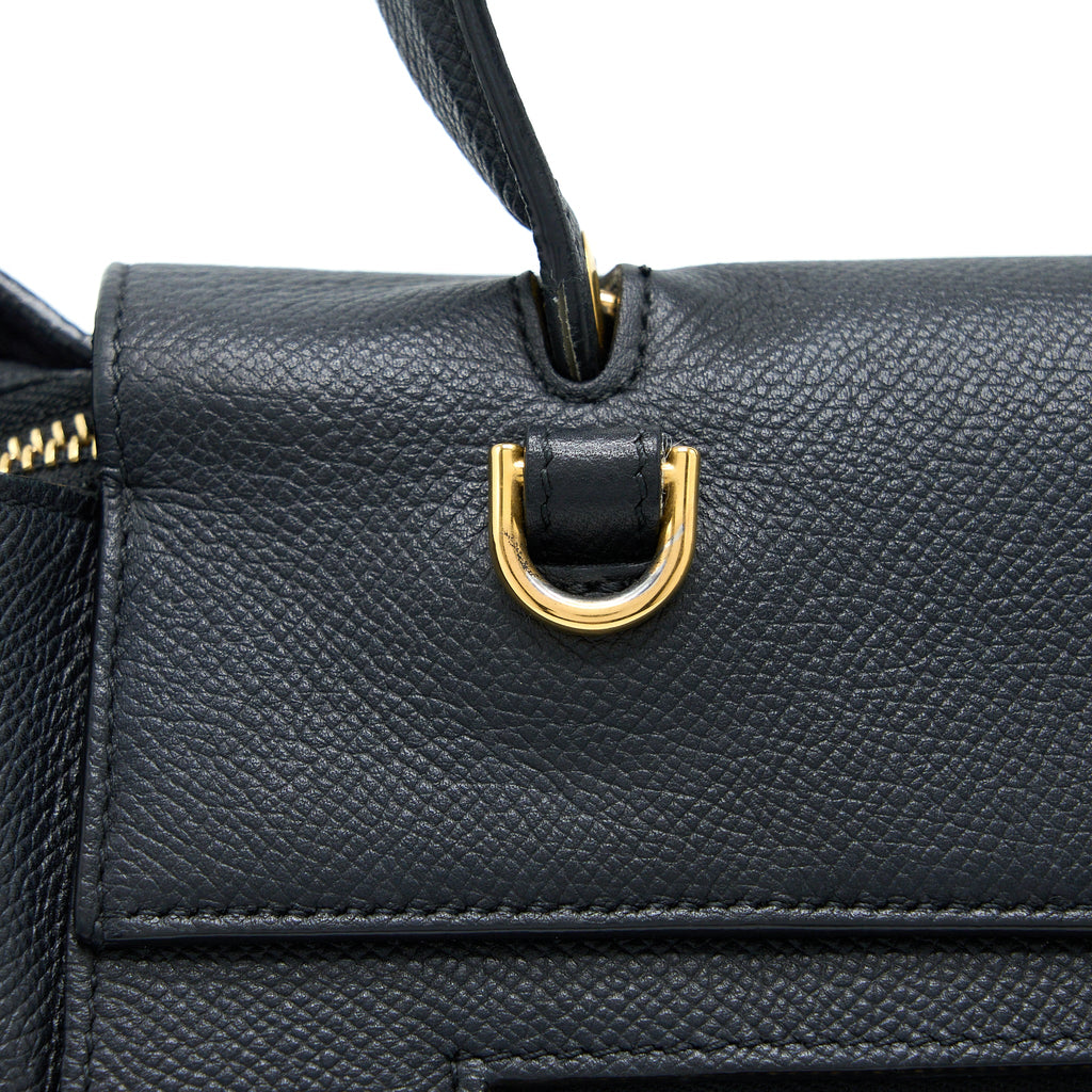 CELINE MINI BELT BAG GRAINED CALFSKIN BLACK GHW