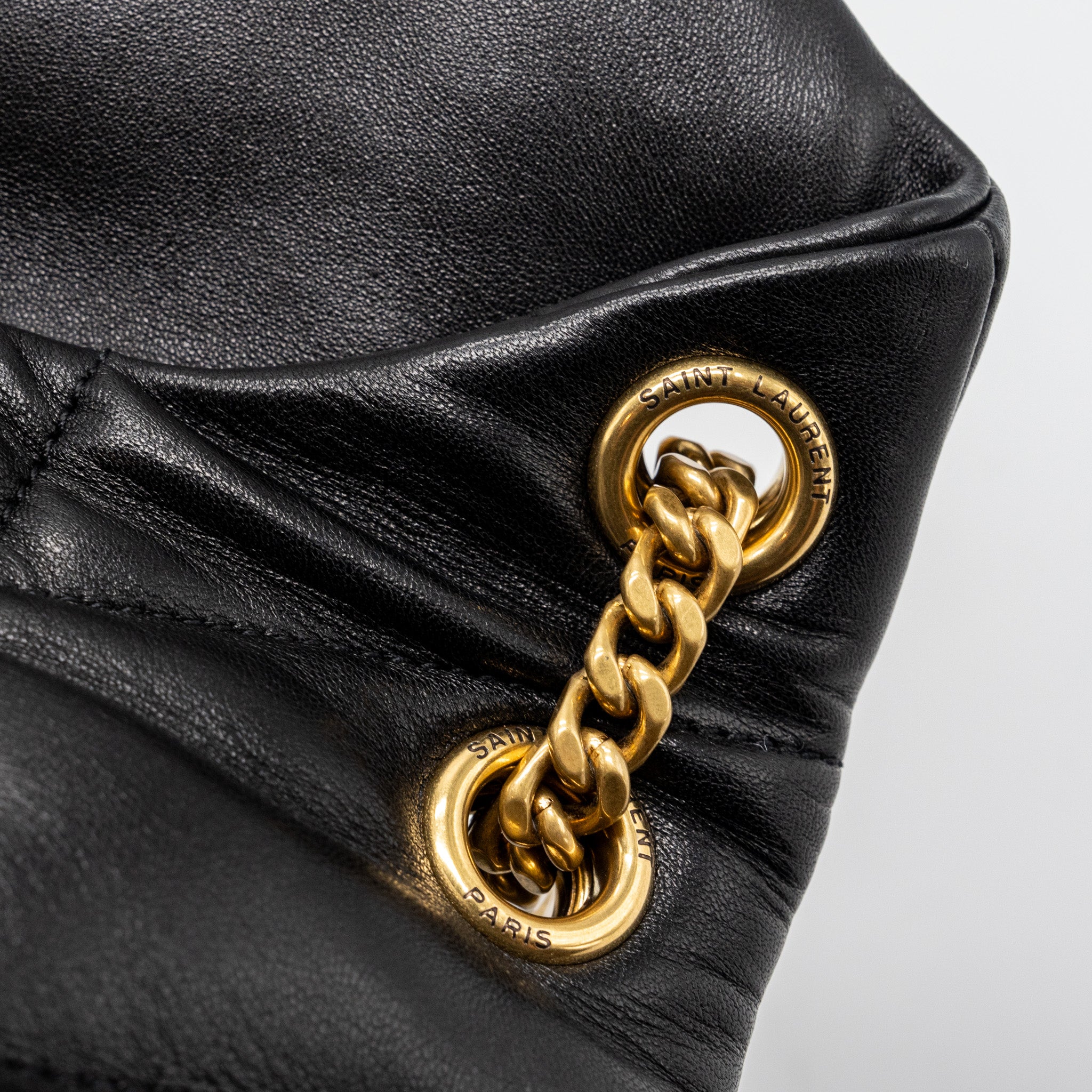 SAINT LAURENT/YSL SMALL PUFFER QUILTED NAPPA BLACK GHW