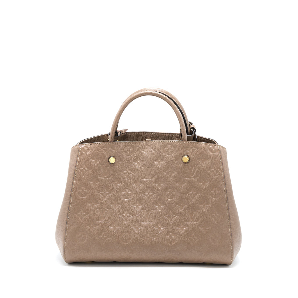 LOUIS VUITTON MONTAIGNE MM MONOGRAM EMPREINTE DARK BEIGE GHW