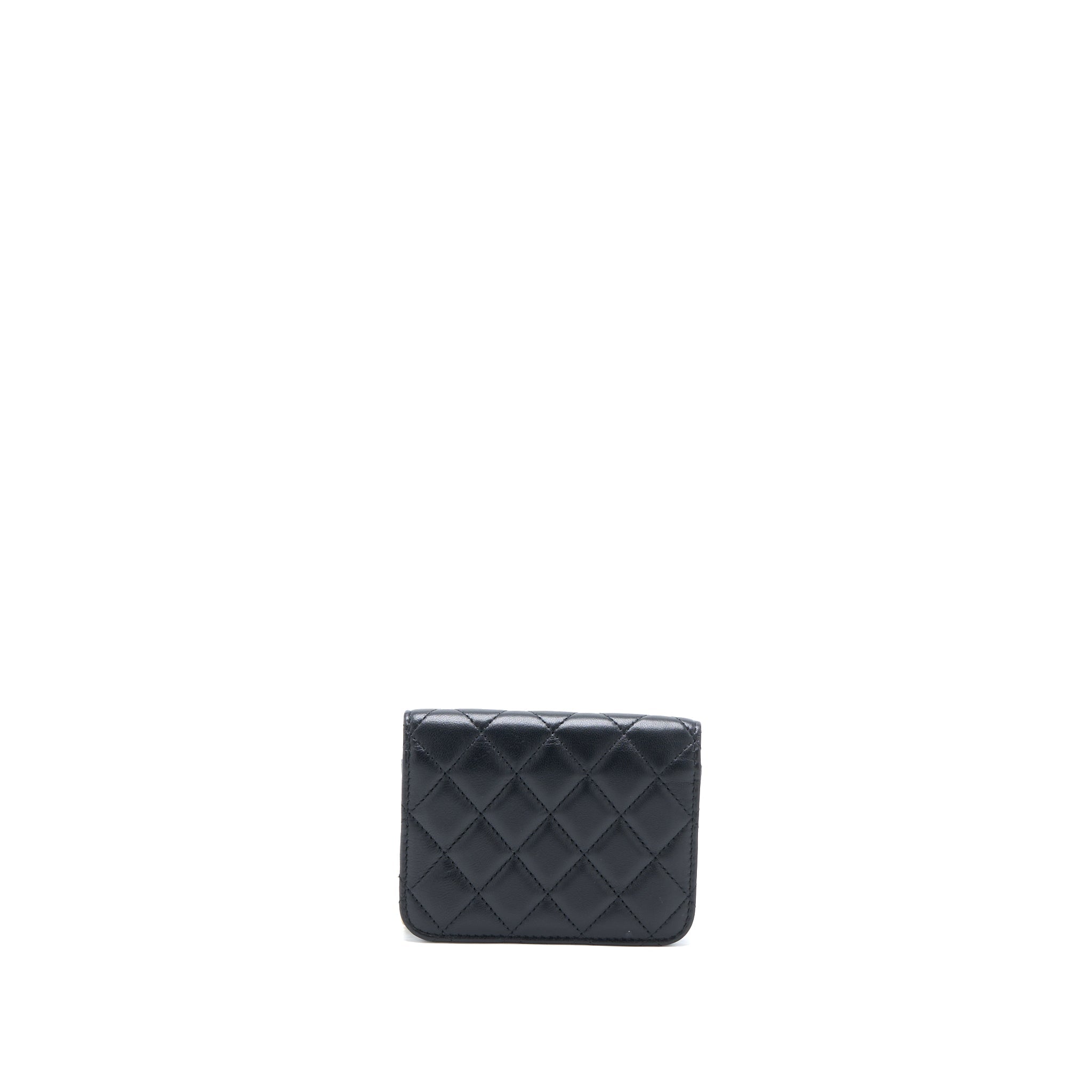 CHANEL PEARL CRUSH MINI FLAP BELT BAG LAMBSKIN BLACK BRUSHED GHW