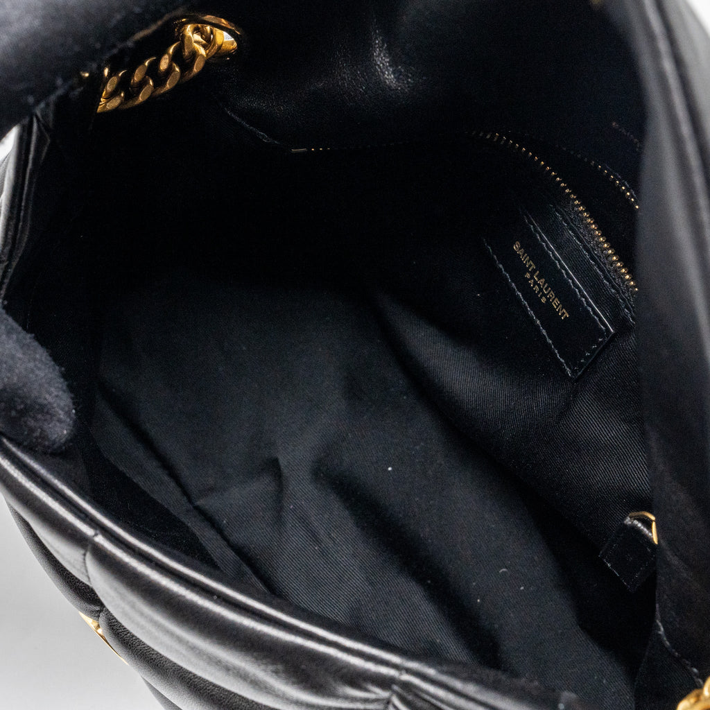 SAINT LAURENT/YSL SMALL PUFFER QUILTED NAPPA BLACK GHW
