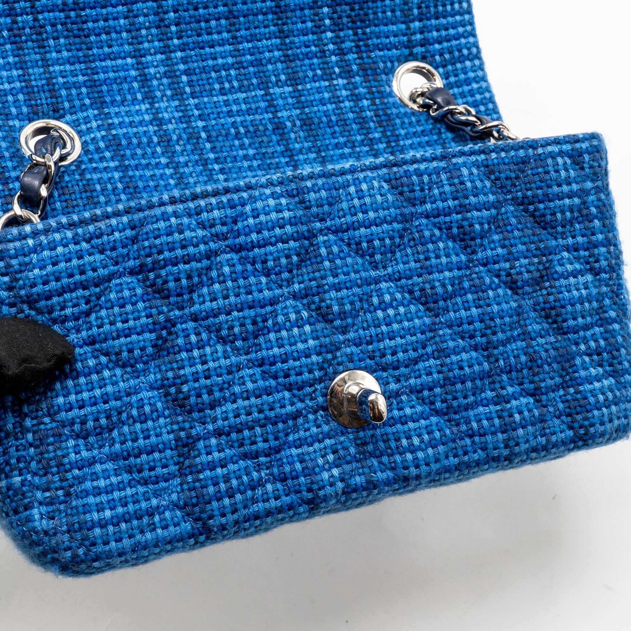 CHANEL MINI RECTANGULAR TWEED BLUE SHW