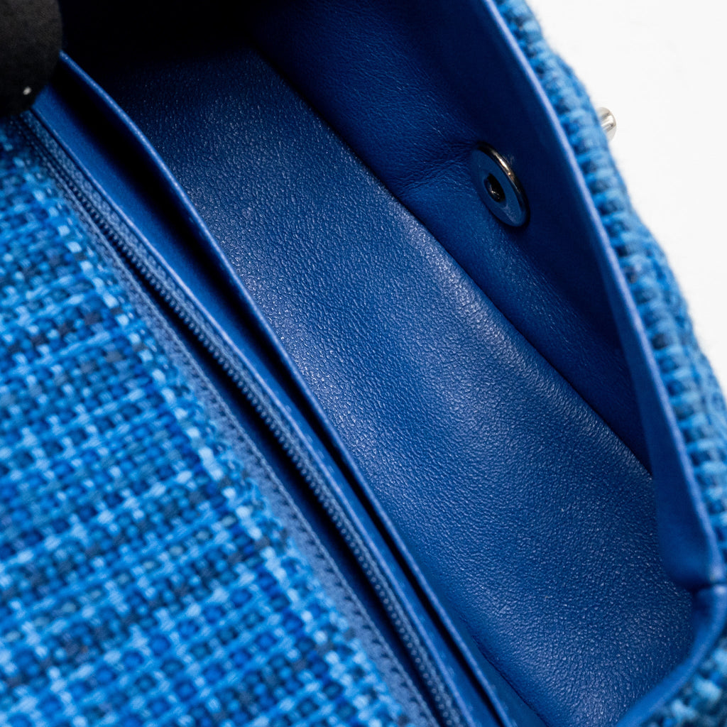 CHANEL MINI RECTANGULAR TWEED BLUE SHW