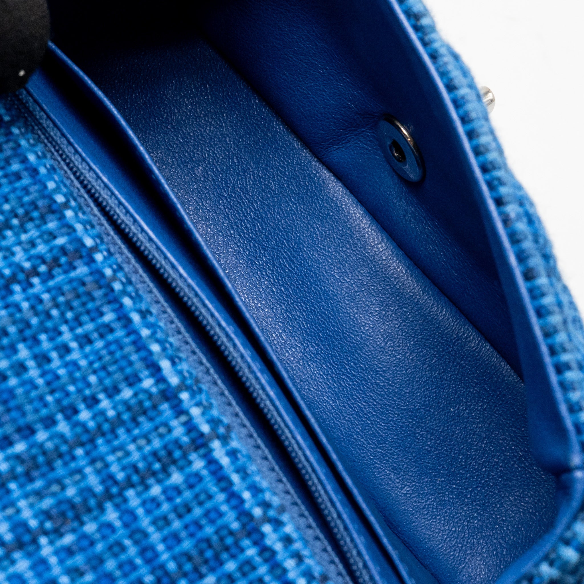 CHANEL MINI RECTANGULAR TWEED BLUE SHW