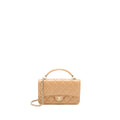 CHANEL TOP HANDLE MINI FLAP BAG WITH CHAIN LAMBSKIN CARAMEL LGHW (MICROCHIP)