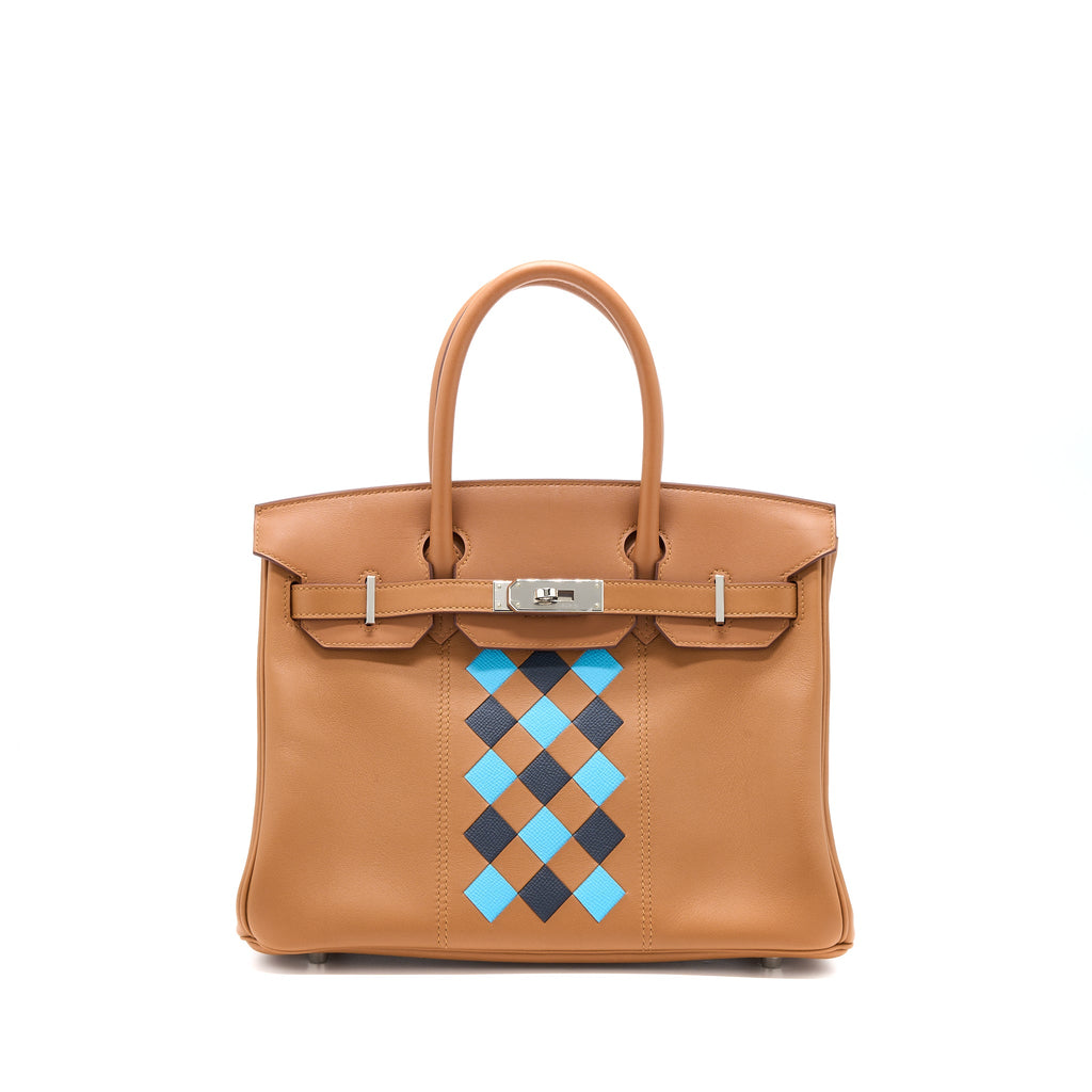 HERMES BIRKIN 30 TRESSAGE SWIFT/EPSOM GOLD/BLEU INDIGO/BLEU NORD SHW