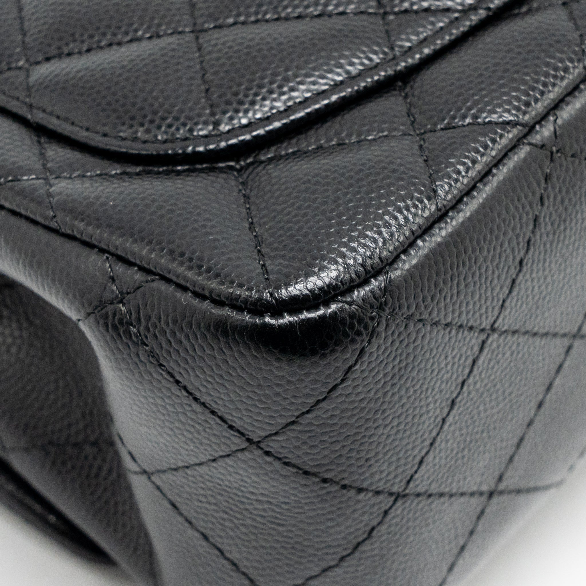 CHANEL MINI SQUARE FLAP BAG CAVIAR BLACK LGHW