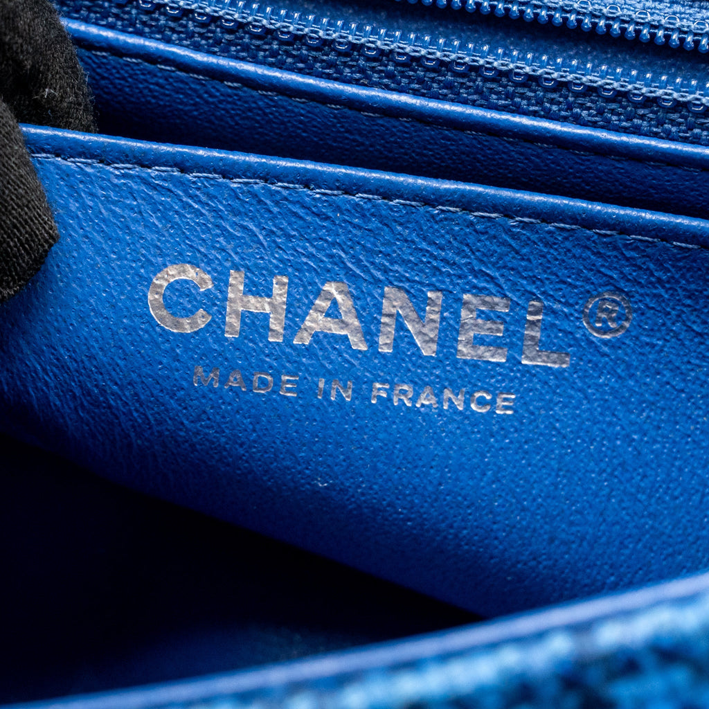 CHANEL MINI RECTANGULAR TWEED BLUE SHW