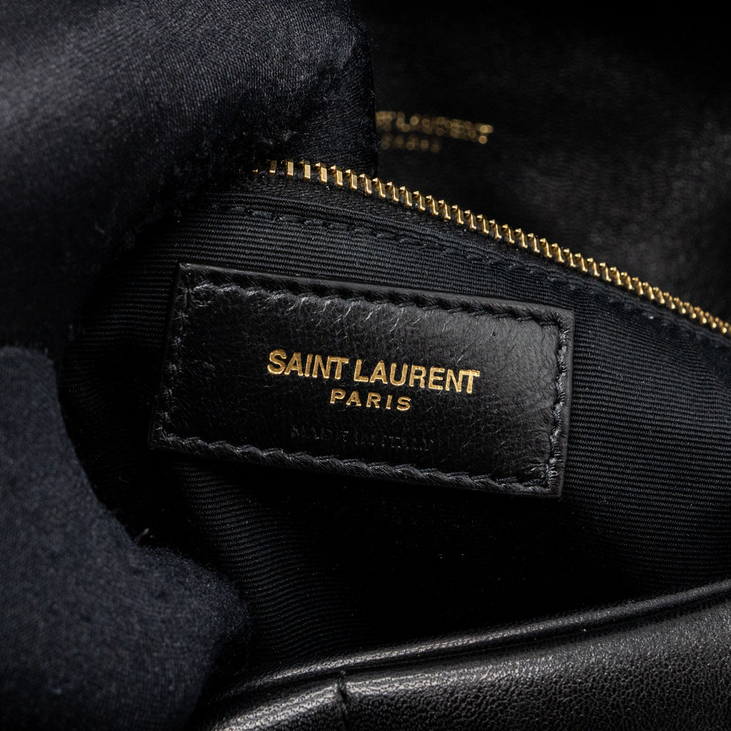 SAINT LAURENT/YSL SMALL PUFFER QUILTED NAPPA BLACK GHW
