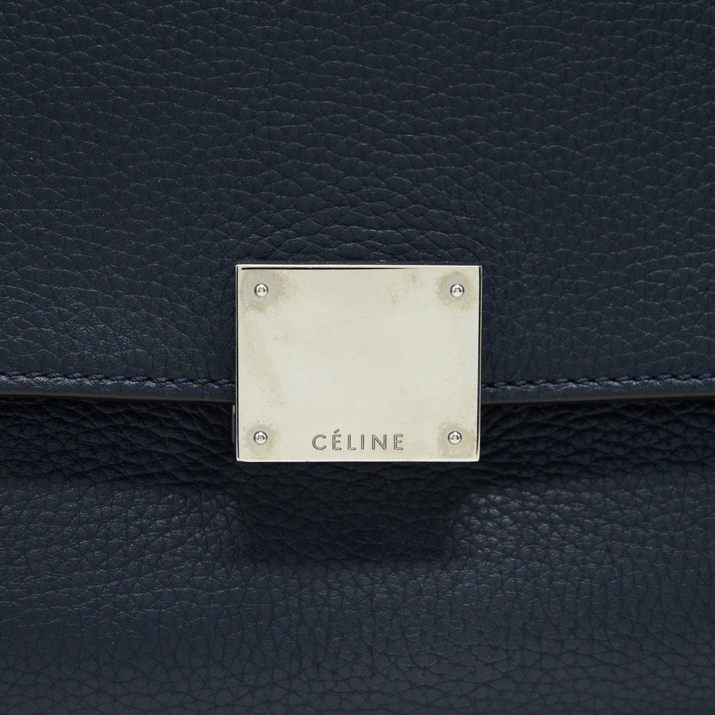 CELINE TRAPEZE BAG NAVY WITH SHW