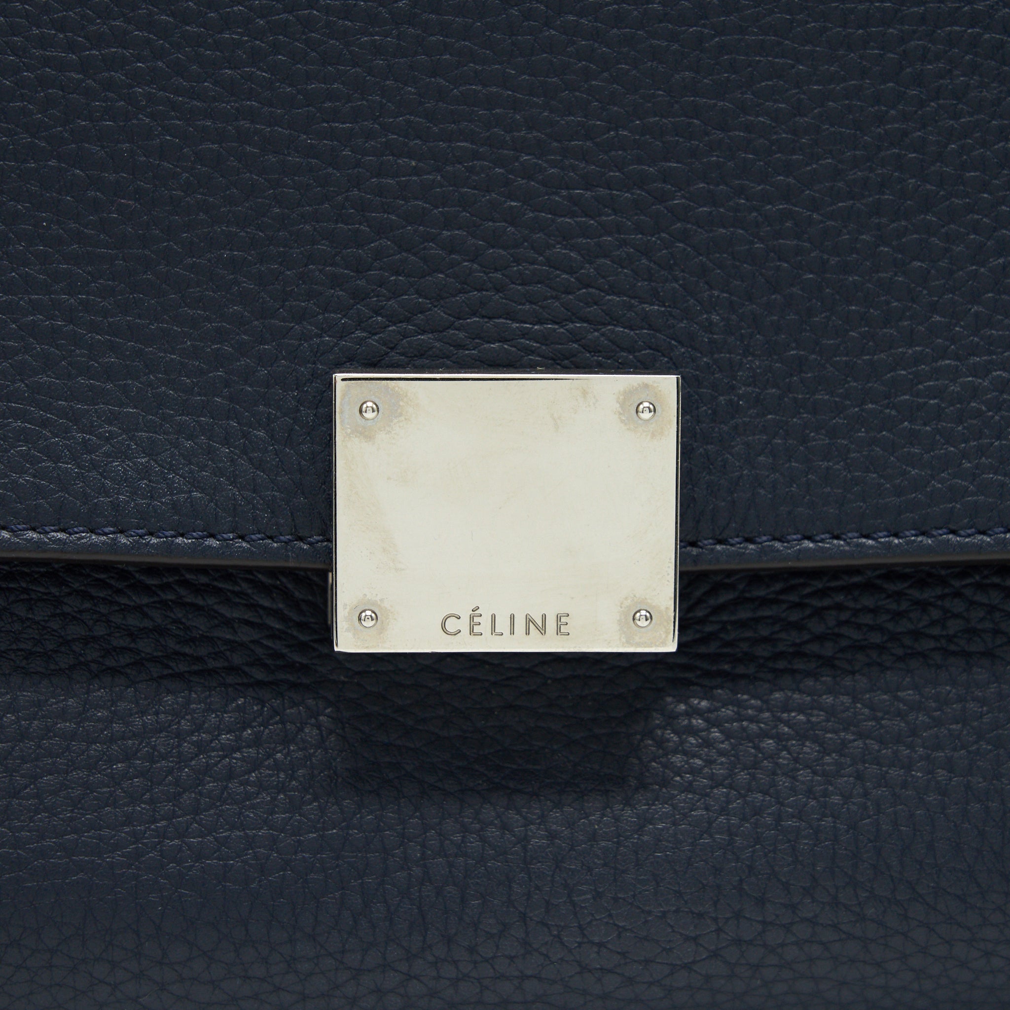 CELINE TRAPEZE BAG NAVY WITH SHW