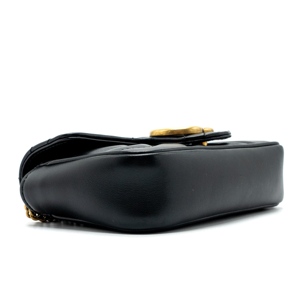 GUCCI GG MARMONT SUPER MINI BAG CALFSKIN BLACK GHW