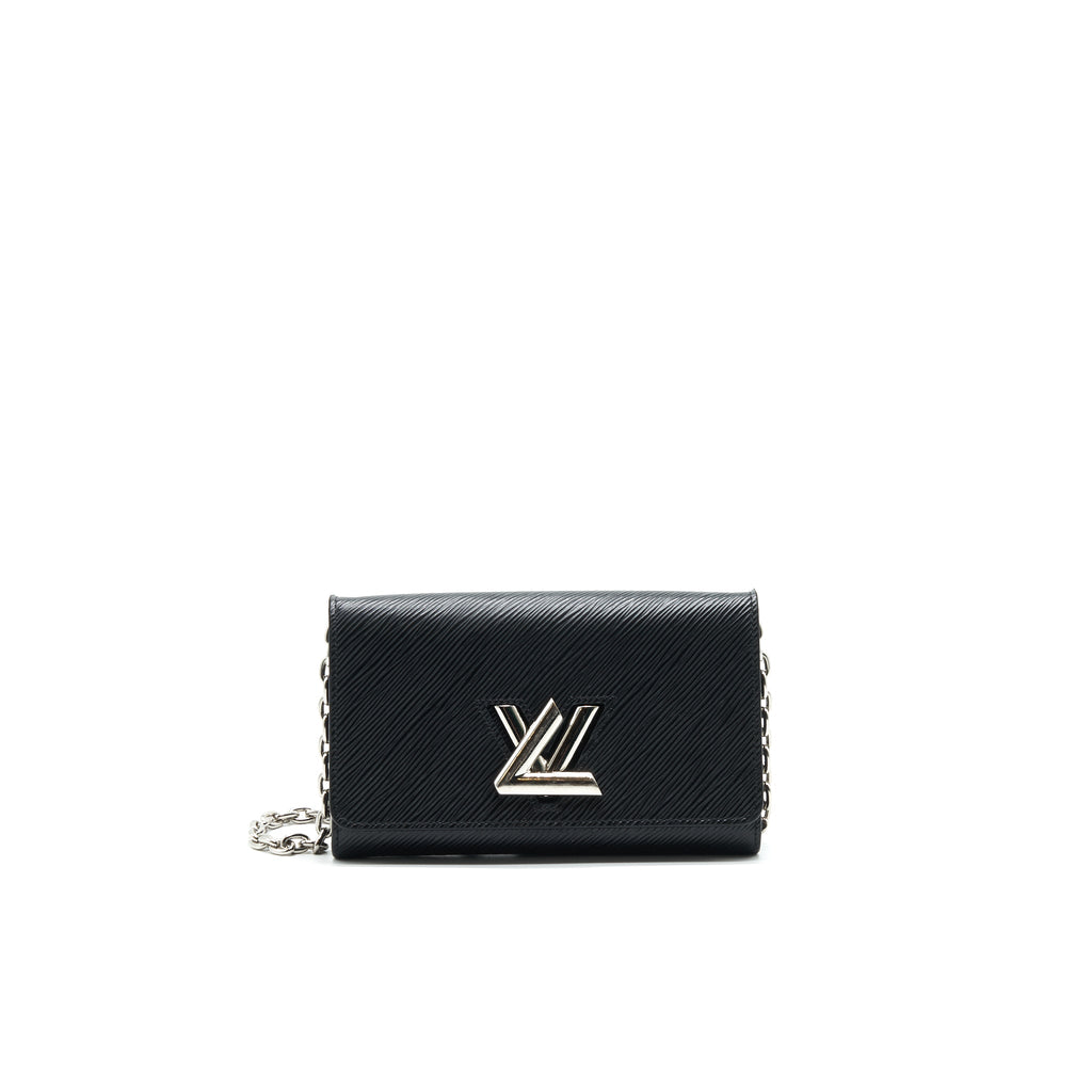 LOUIS VUITTON TWIST WALLET ON CHAIN BLACK SHW EPI LEATHER
