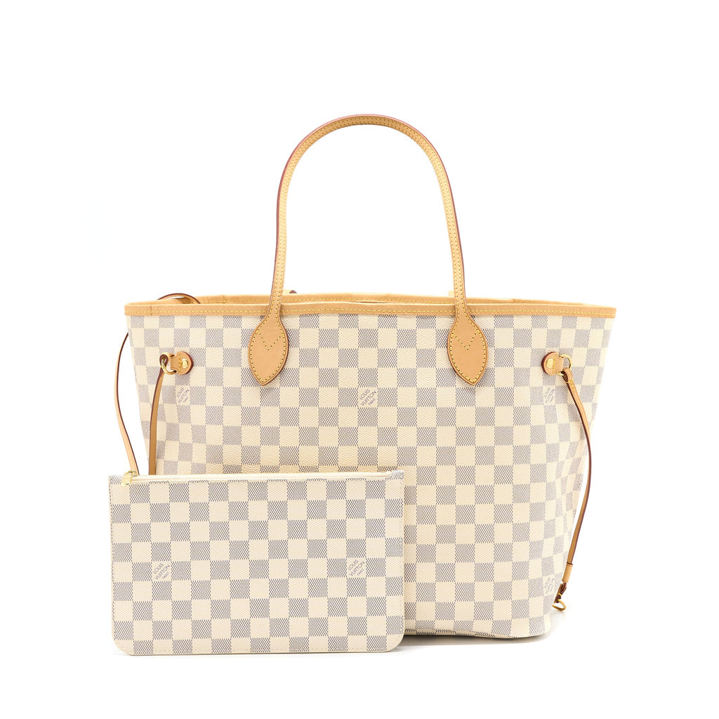 LOUIS VUITTON NEVERFULL MM DAMIER AZUR CANVAS GHW