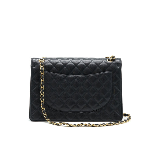 CHANEL MAXI CLASSIC DOUBLE FLAP BLACK CAVIAR GHW