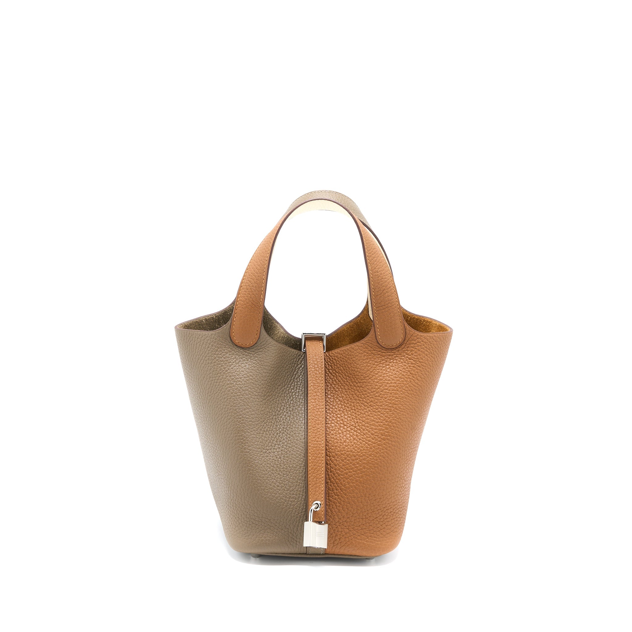HERMES PICOTIN 18 LOCK BAG CLEMENCE GOLD/ETOUPE/NATA SHW