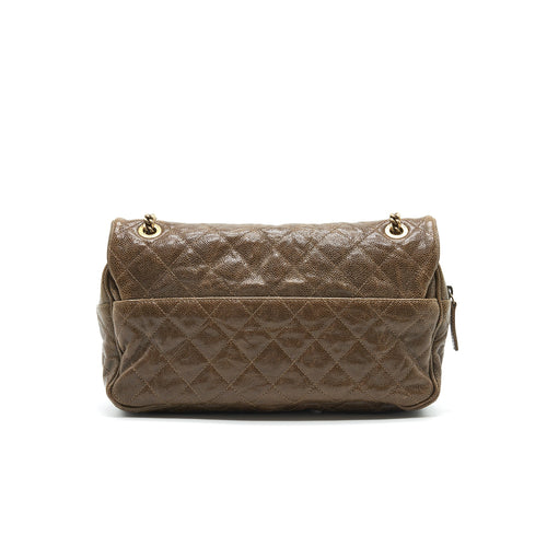 CHANEL SEASONAL CAVIAR JUMBO FLAP BAG WITH GHW
