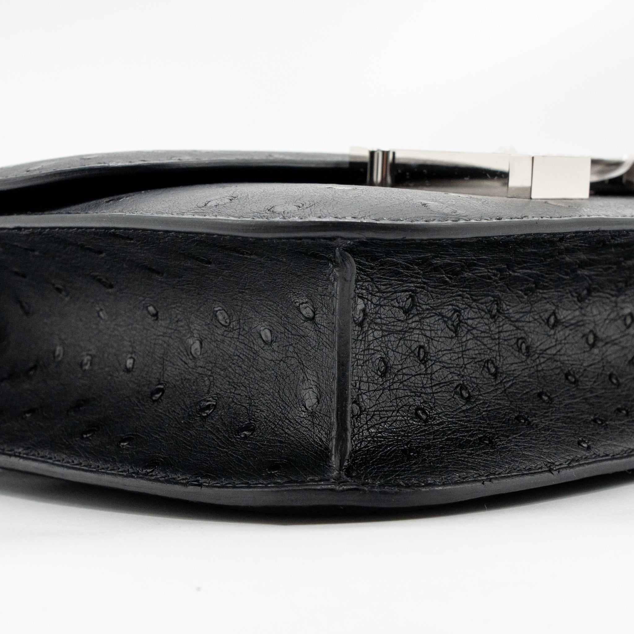 HERMES CONSTANCE 24 OSTRICH BLACK SHW