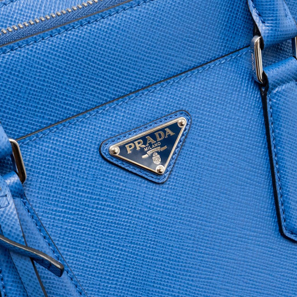 PRADA SAFFIANO BRIEFCASE AZZURRO SHW
