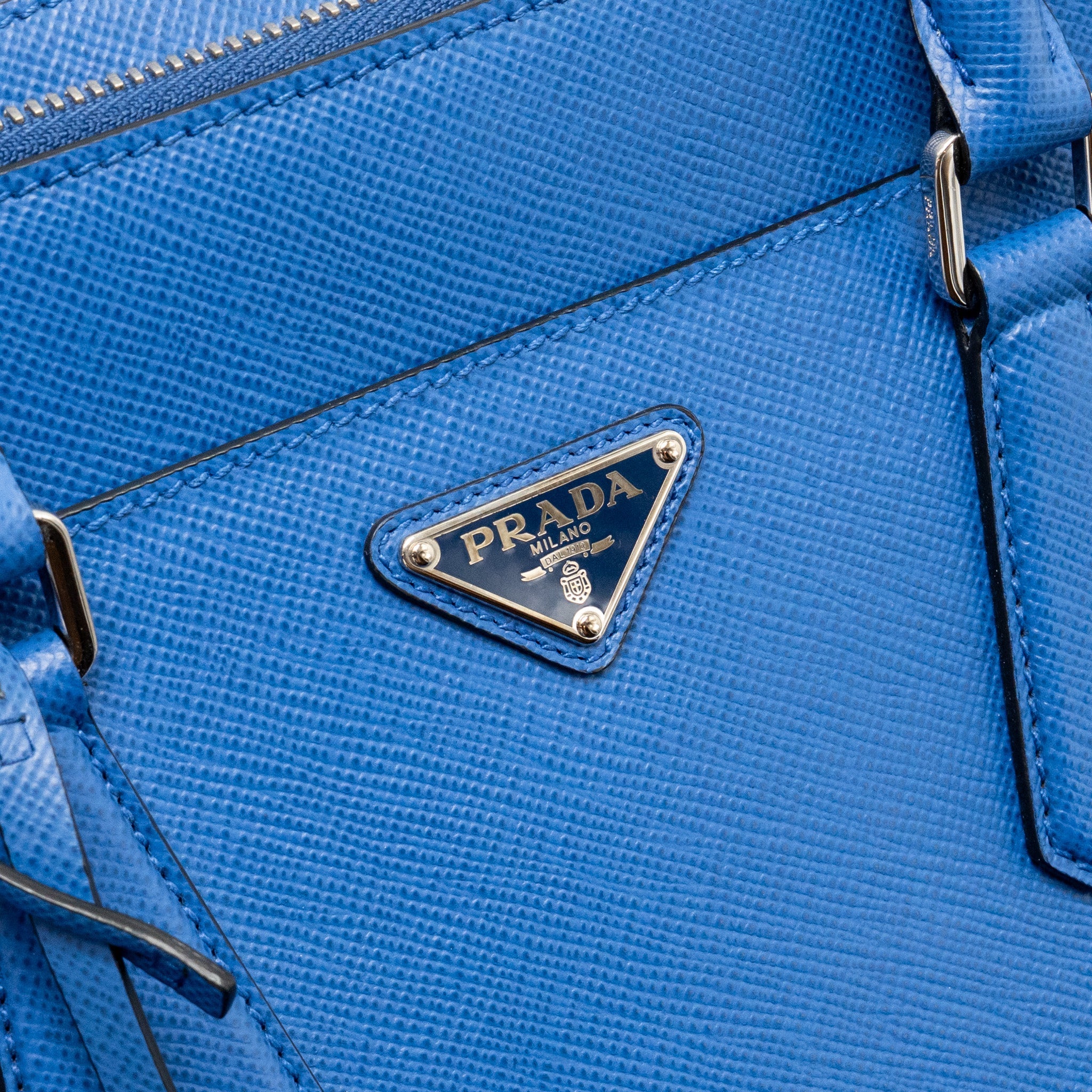 PRADA SAFFIANO BRIEFCASE AZZURRO SHW